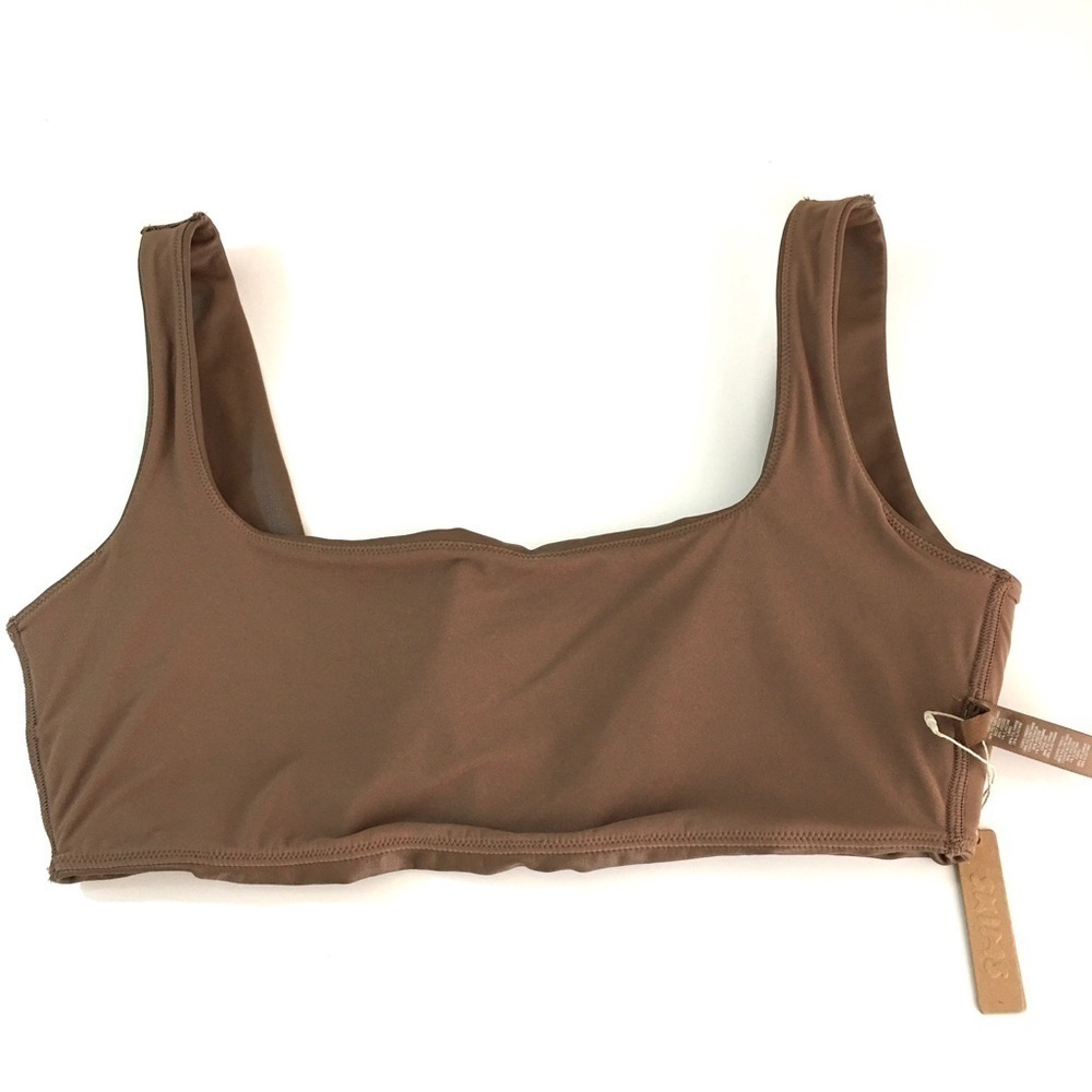 NWT SKIMS Faux Leather Bralette Jasper‎ 2X - Picture 12 of 14